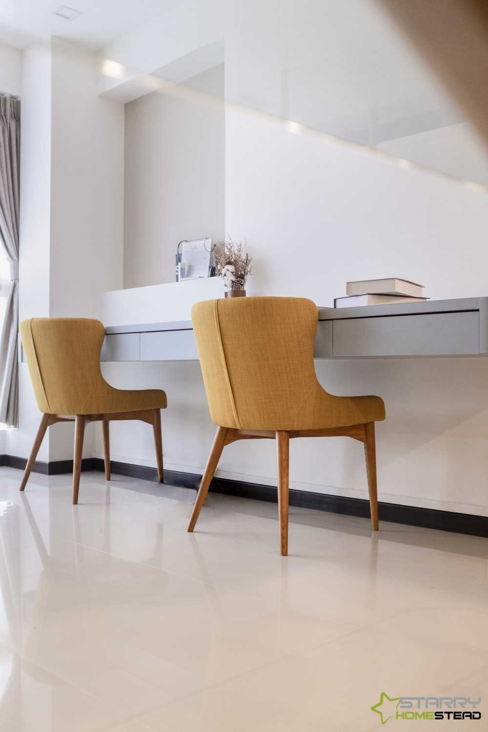Eclectic Study with Desk and Office Chair