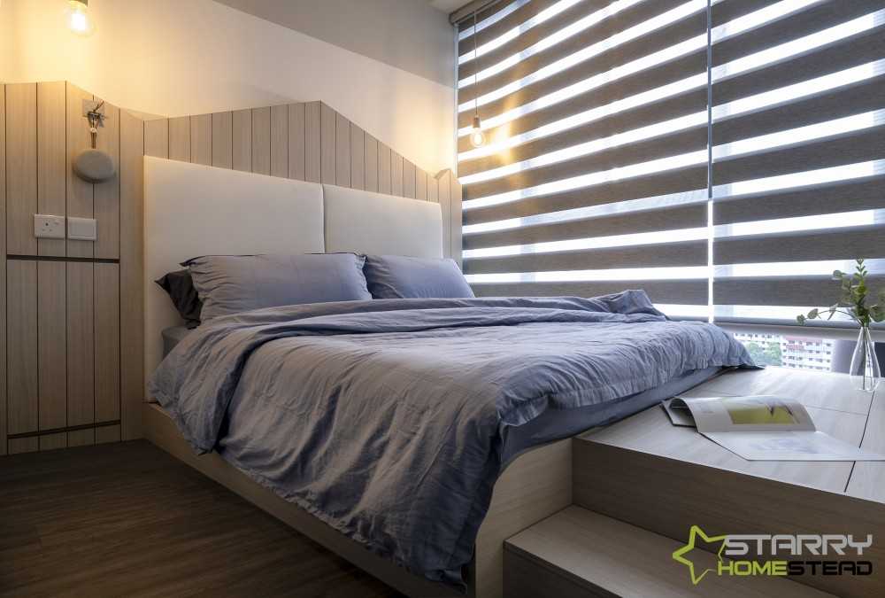 Eclectic Bedroom with Bed and Platform