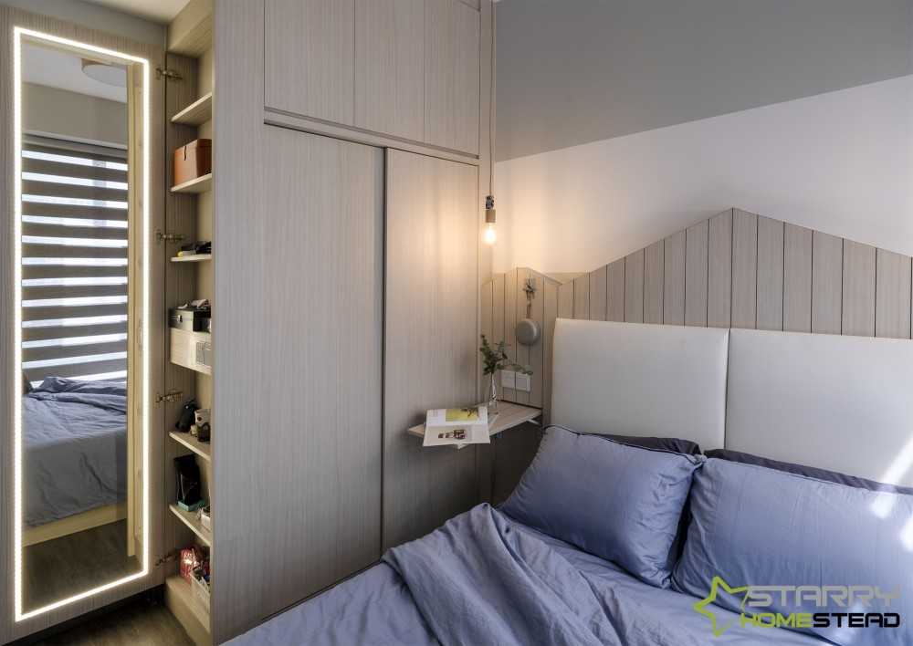 Eclectic Bedroom with Bed and Platform
