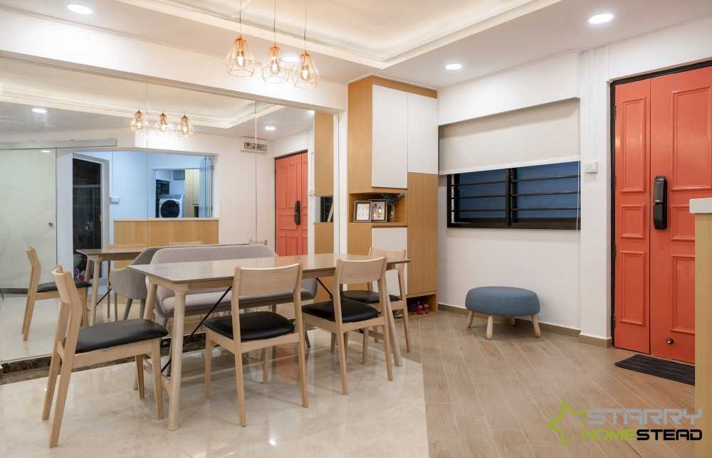 Scandinavian Dining Room with Dining Table and Dining Chairs