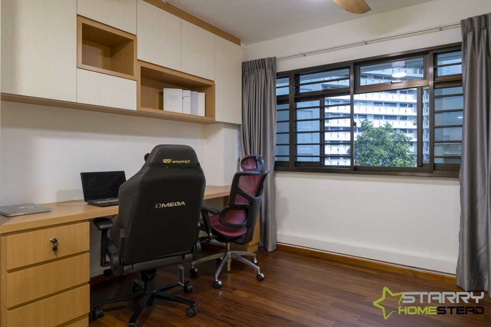 Scandinavian Study with Desk and Desk Chairs