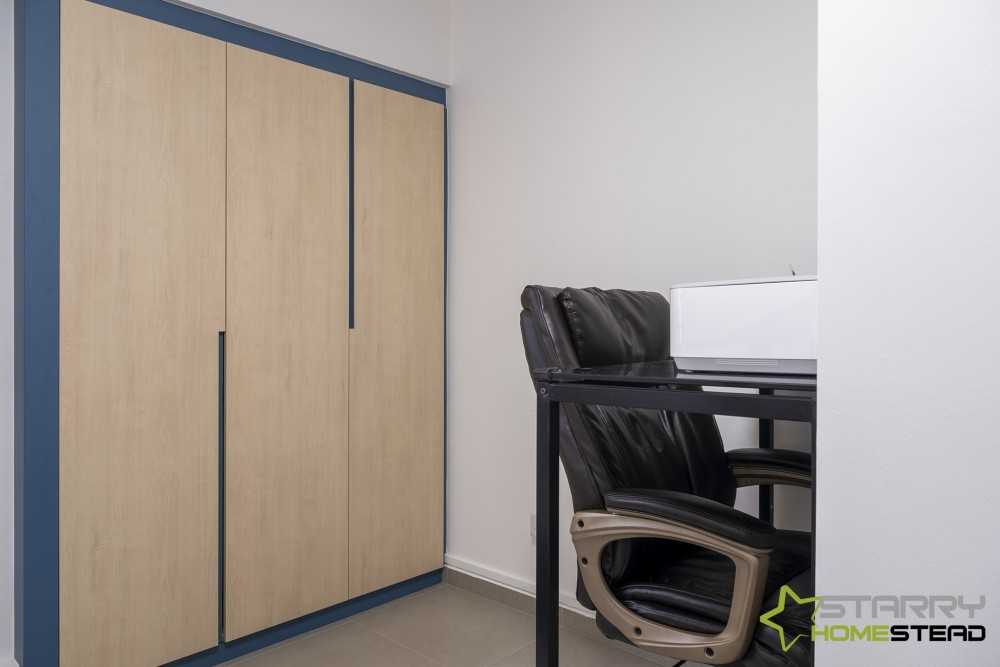 Modern Study with Desk and Storage Cabinets