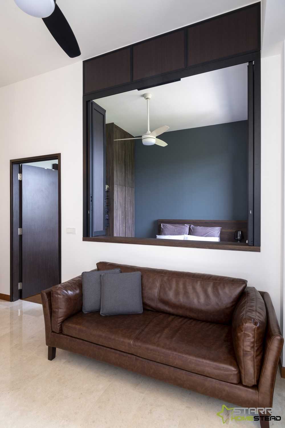 Modern Living Room with Sofa and Bed