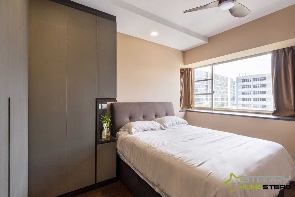 Modern Bedroom with Wardrobe and Bed