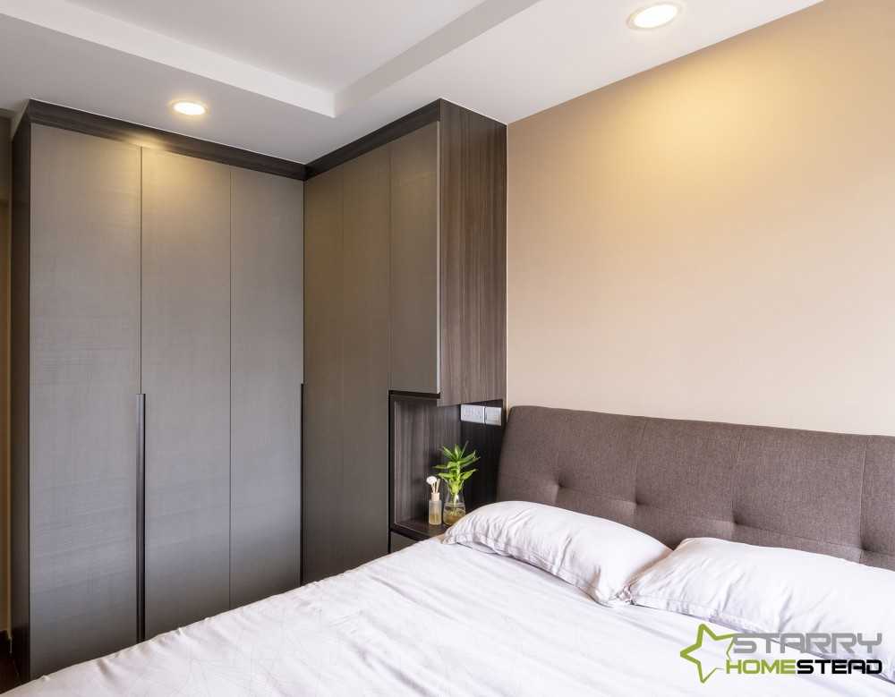 Modern Bedroom with Wardrobe and Bed