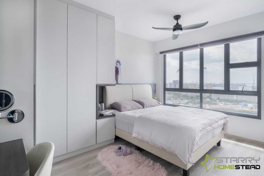 Modern Bedroom with Wardrobe and Bed