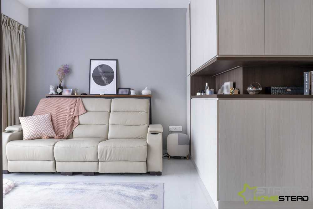 Modern Service Yard with Sofa and Display Cabinets