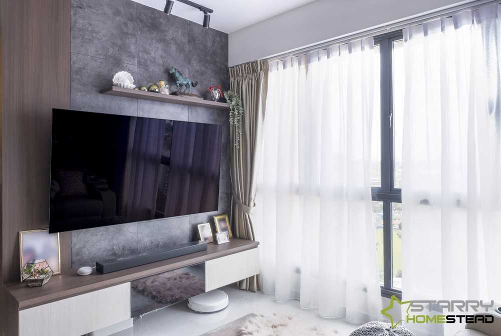Modern Living Room with Feature Wall and TV