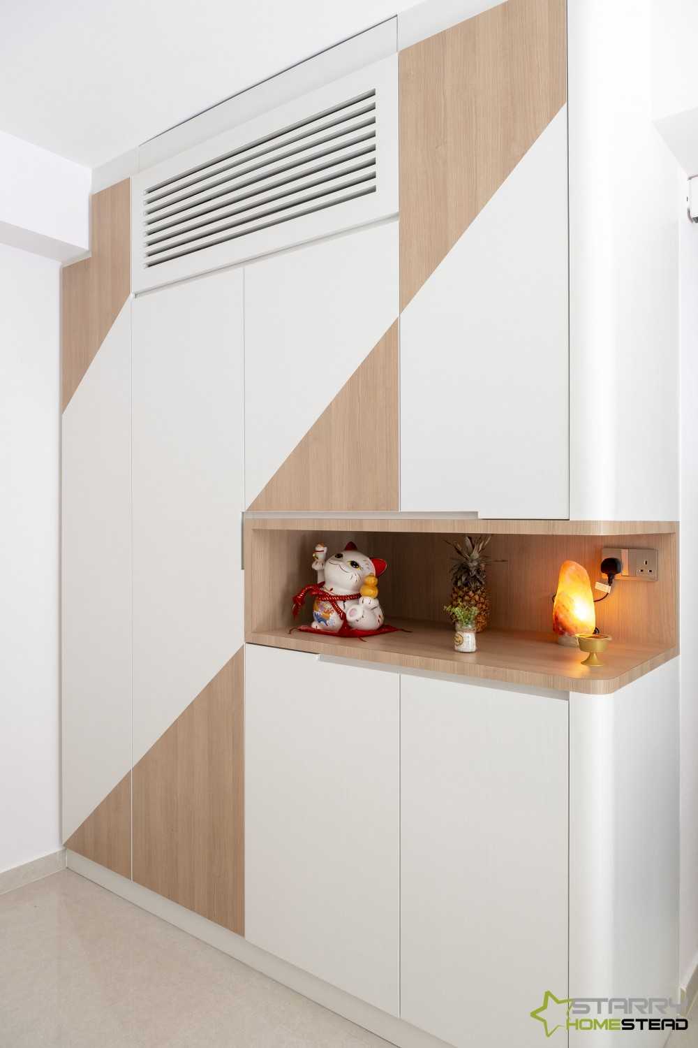 Scandinavian Entryway with Display Cabinets and Shoe Cabinets