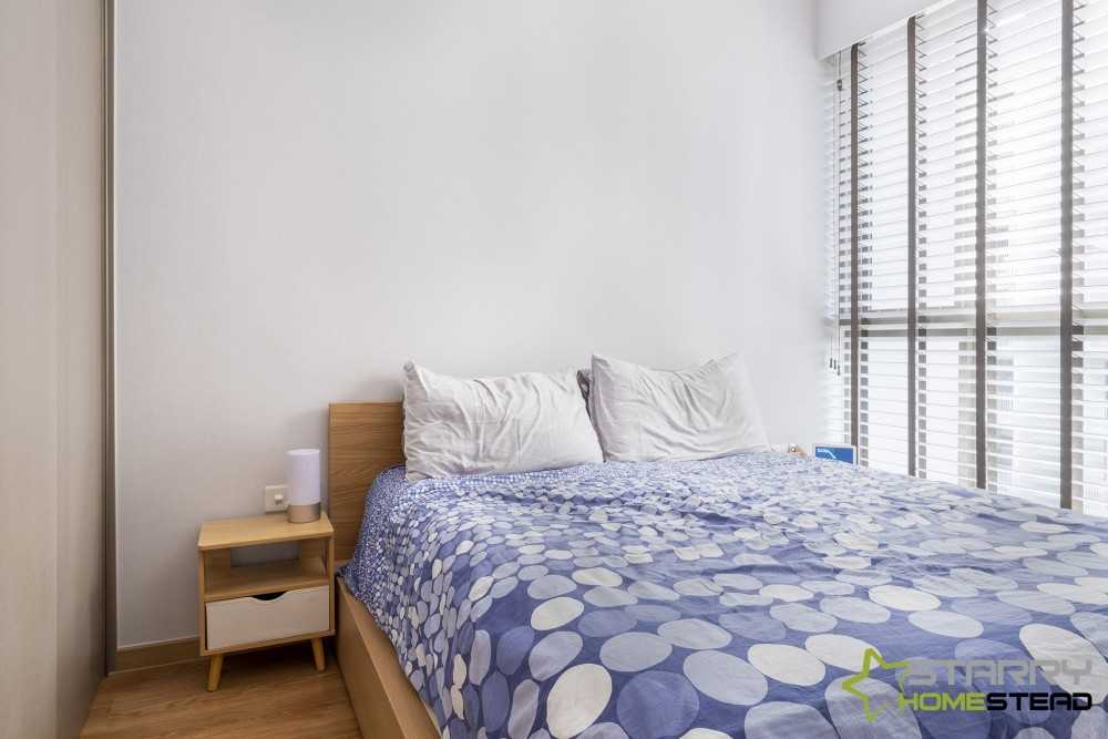 Scandinavian Bedroom with Wardrobe and Bed