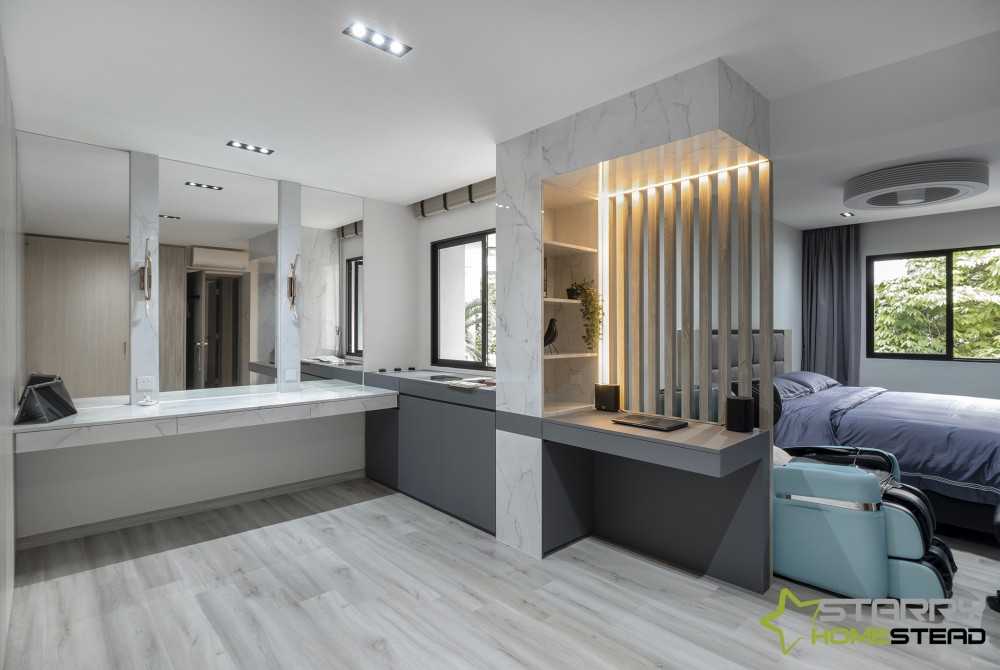 Contemporary Bedroom with Mirror and Bed