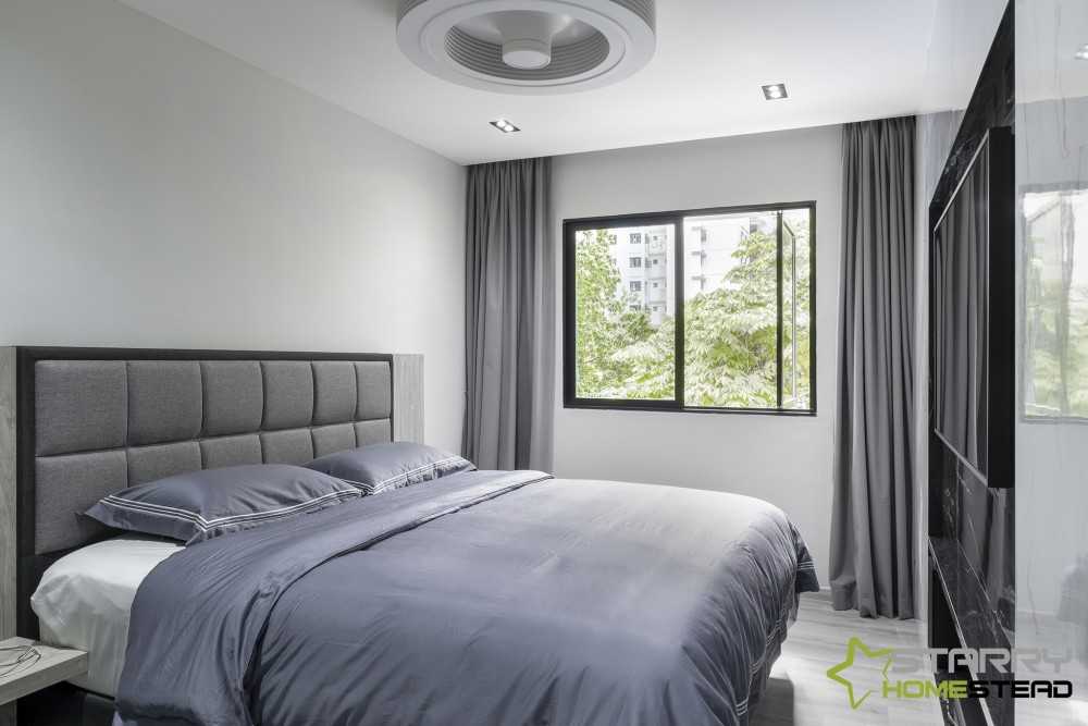 Contemporary Bedroom with TV and Bed