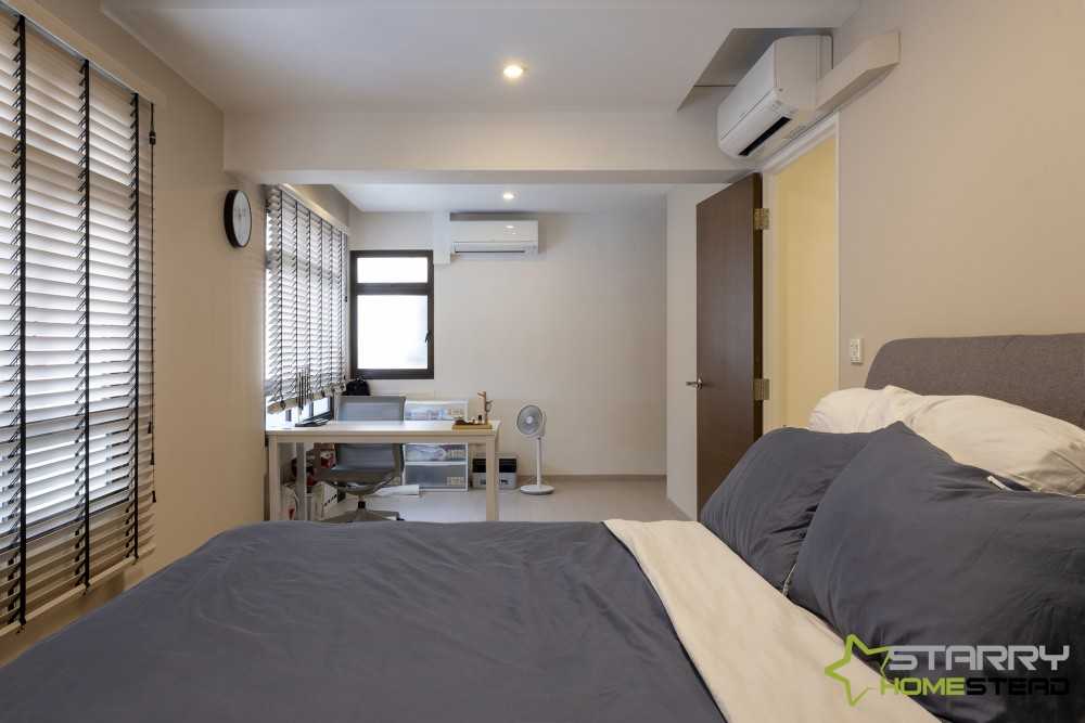 Scandinavian Bedroom with Desk and Bed