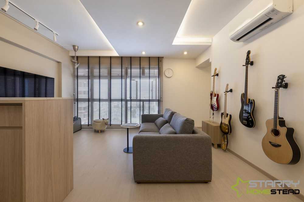Scandinavian Living Room with Sofa and TV