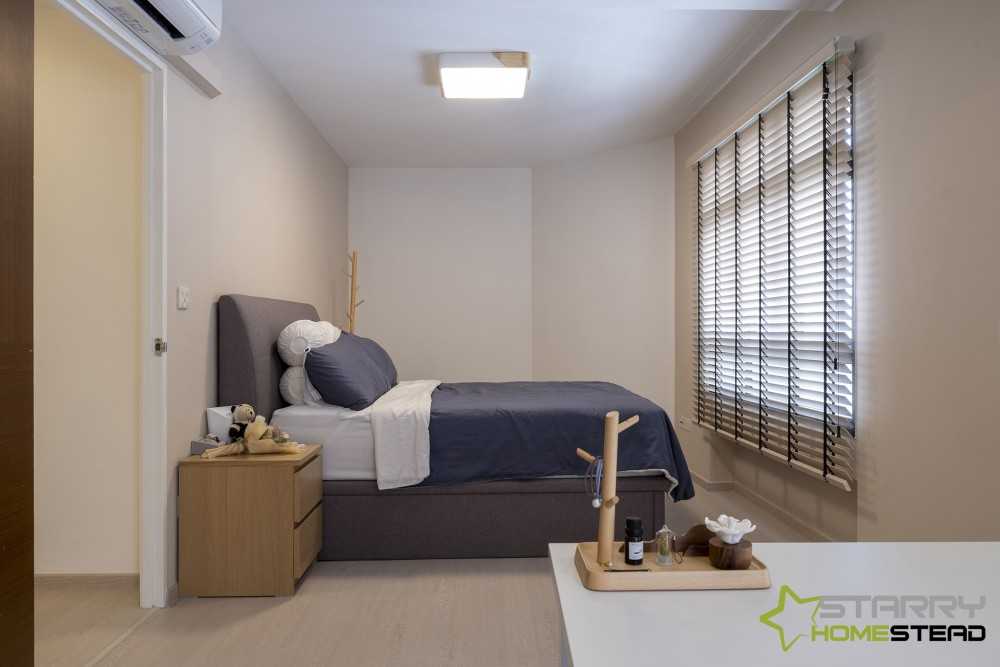 Scandinavian Bedroom with Desk and Bed
