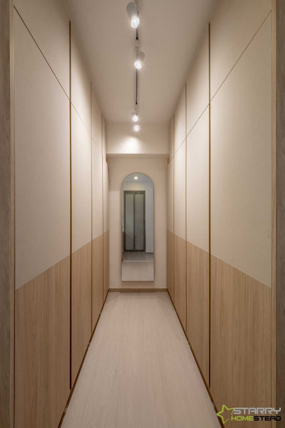 Scandinavian Walk-in Wardrobe with Mirror and Wardrobe