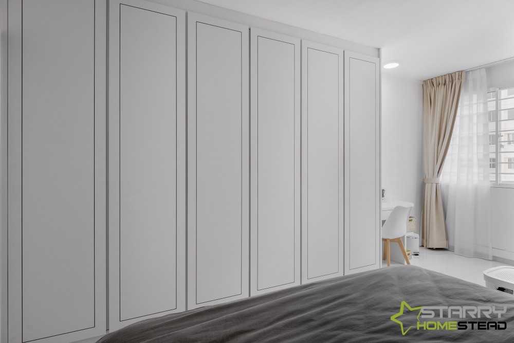 Minimalist Bedroom with Wardrobe and Dressing Table