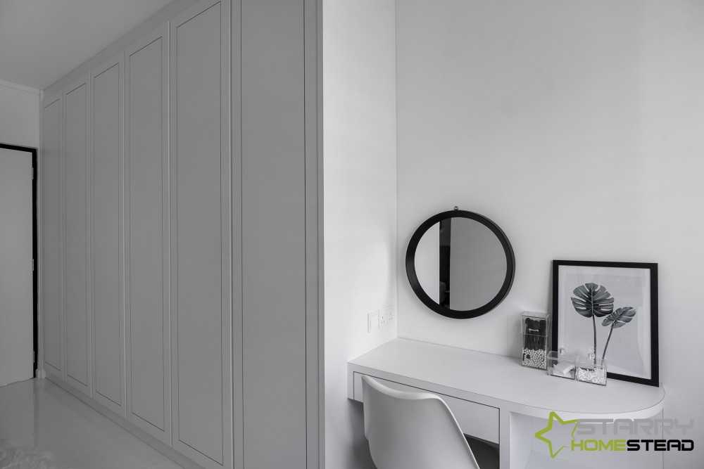 Minimalist Bedroom with Wardrobe and Dressing Table