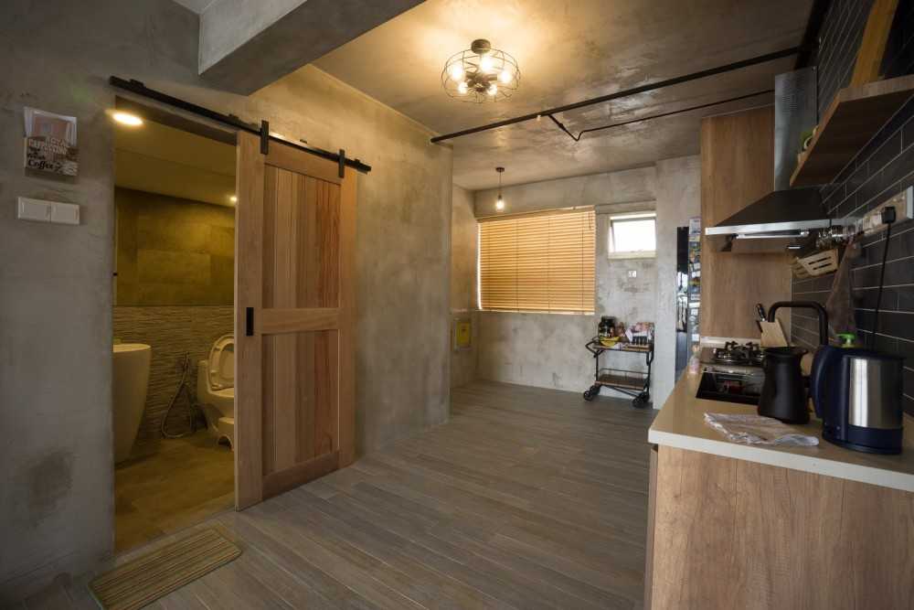 Industrial Kitchen with Countertop and Homogeneous Tiles