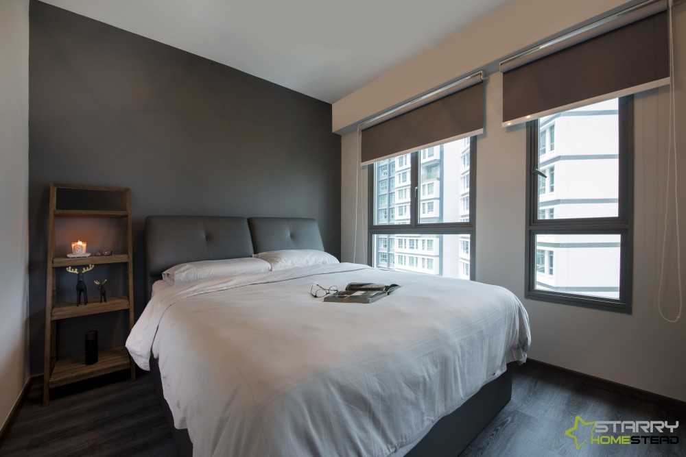 Modern Bedroom with Bedside Table and Bed