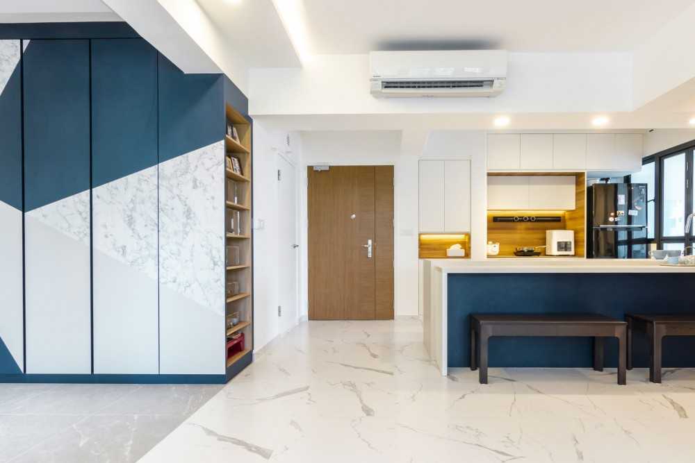 Scandinavian Dining Room with Downlights and Dining Table