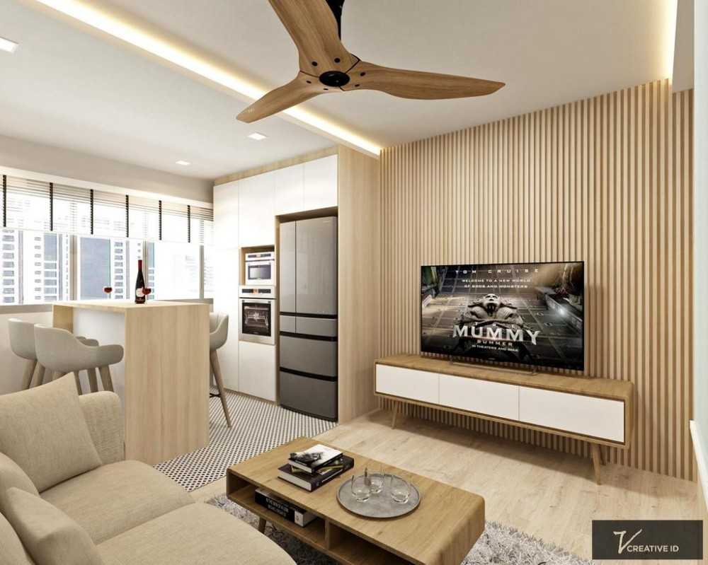 Scandinavian Living Room with Vinyl Flooring and Wood Flooring