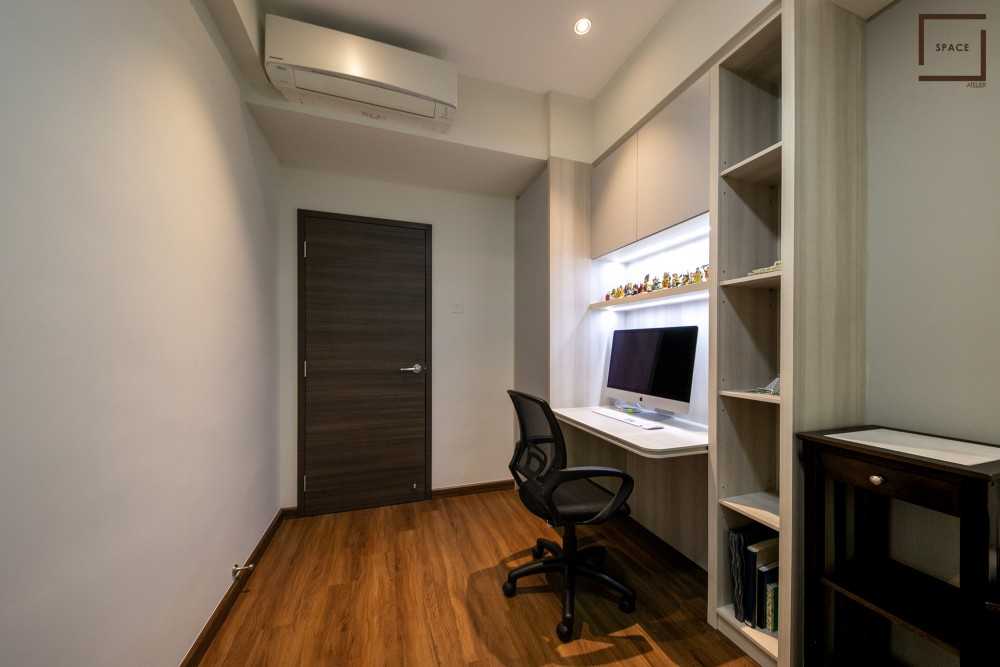 Contemporary Home Office with Small Storage and Drawer Units