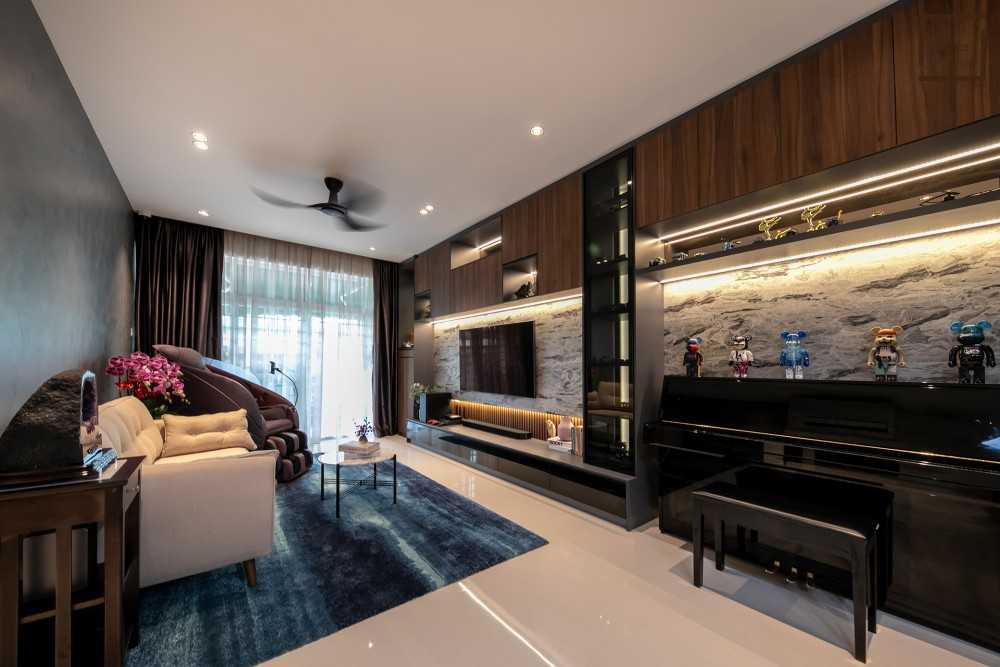 Contemporary Living Room with TV Console and Sofa