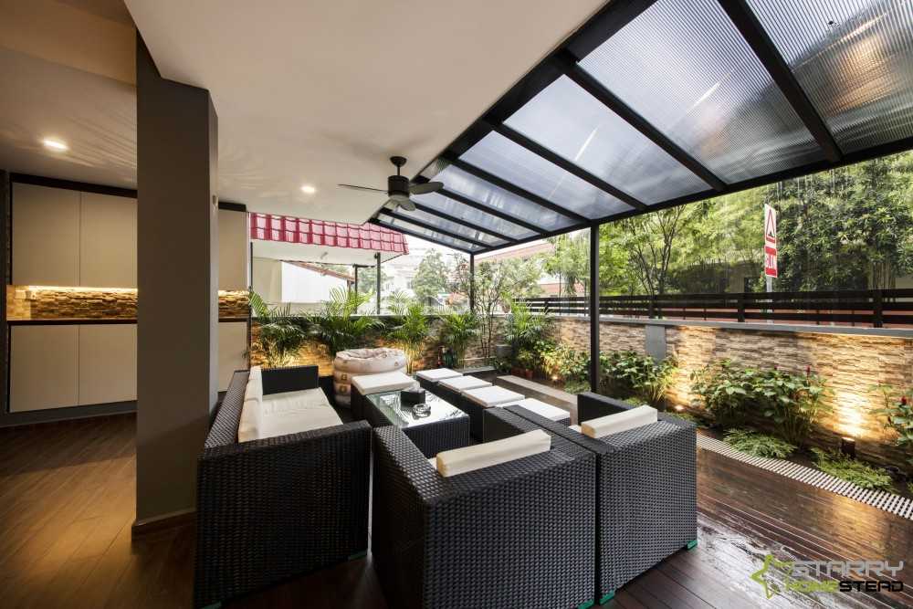 Modern Patio with Sofa and Coffee Table