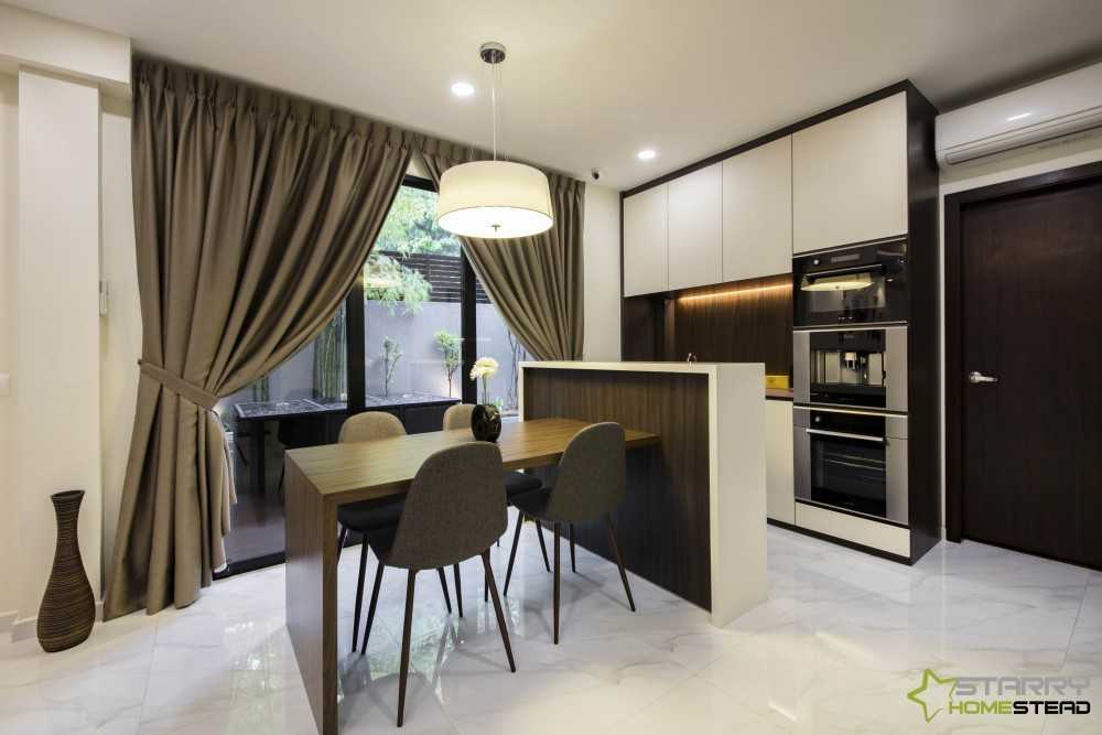 Modern Dining Room with Bar Counter and Dining Table