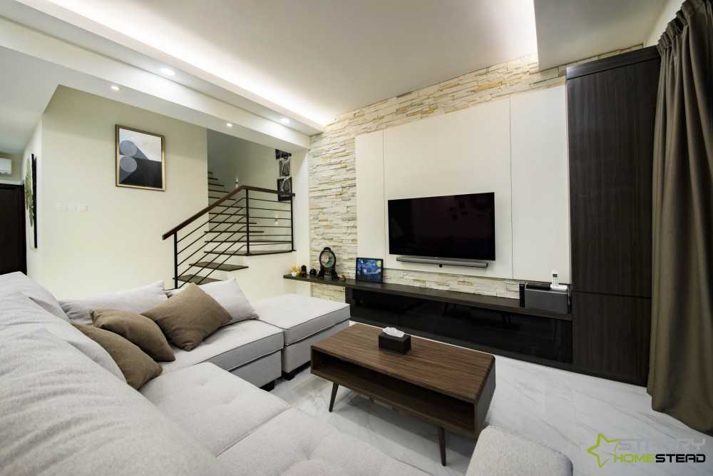Modern Living Room with TV Console and TV