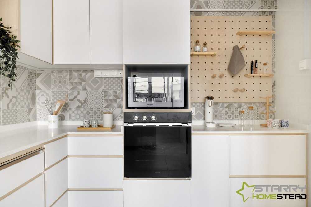 Scandinavian Kitchen with Oven and Refrigerator