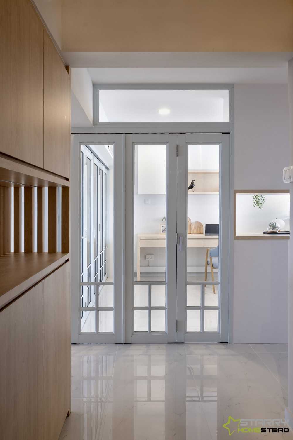 Scandinavian Study with Display Cabinets and Doors