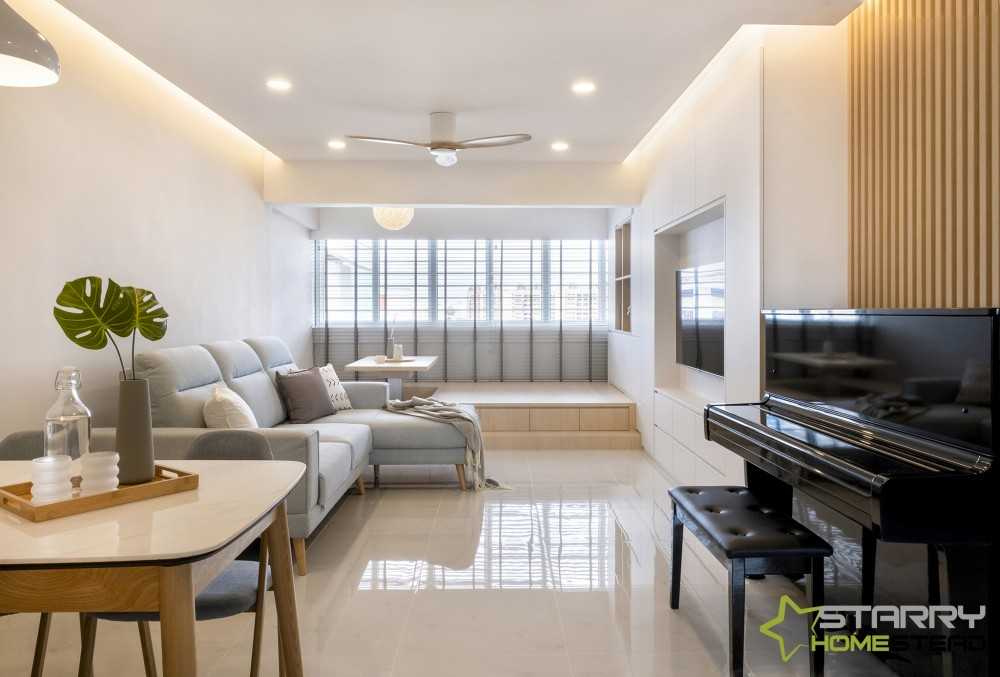 Scandinavian Living Room with Sofa and TV