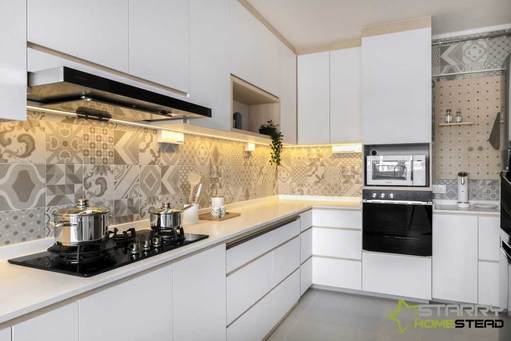 Scandinavian Kitchen with Kitchen Island and Cupboard