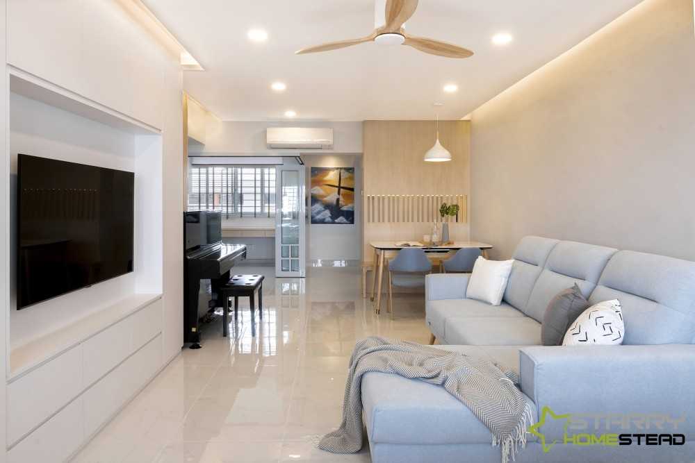 Scandinavian Living Room with Sofa and TV