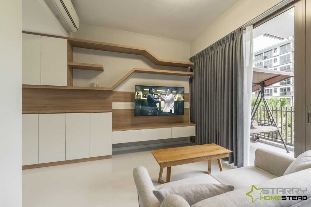 Scandinavian Living Room with TV Console and Sofa