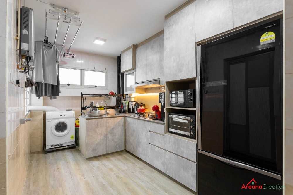 Industrial Kitchen with Countertop and Vinyl Flooring