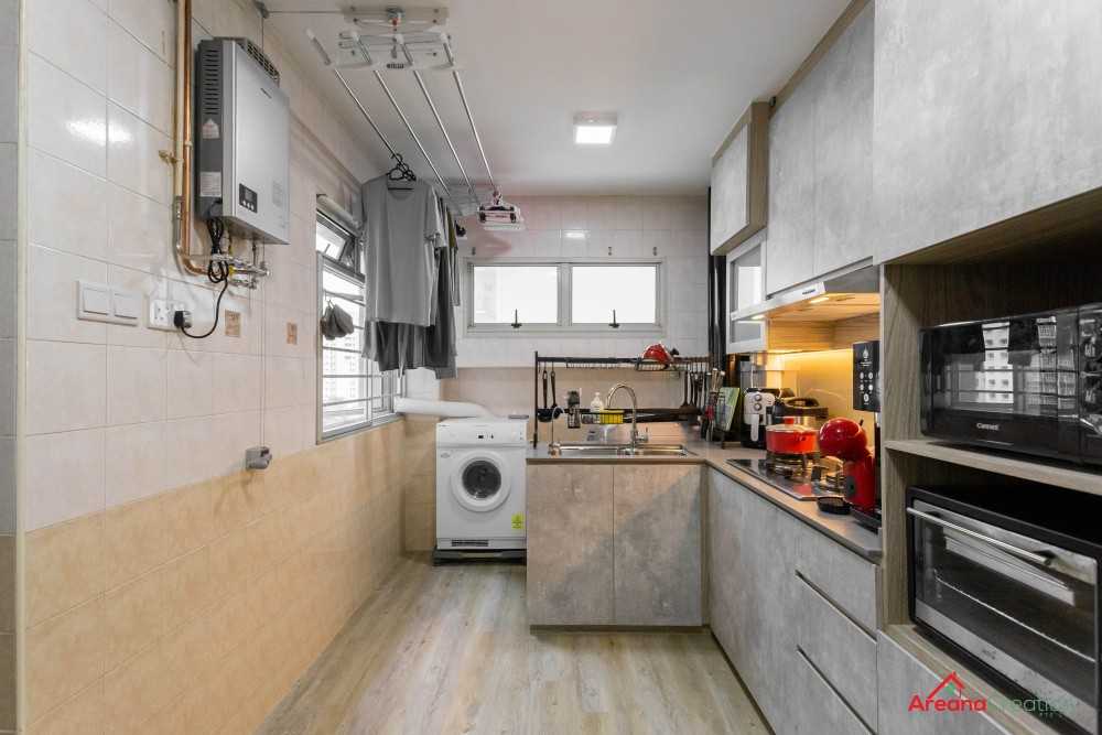 Industrial Kitchen with Kitchen Window and Kitchen Backsplash