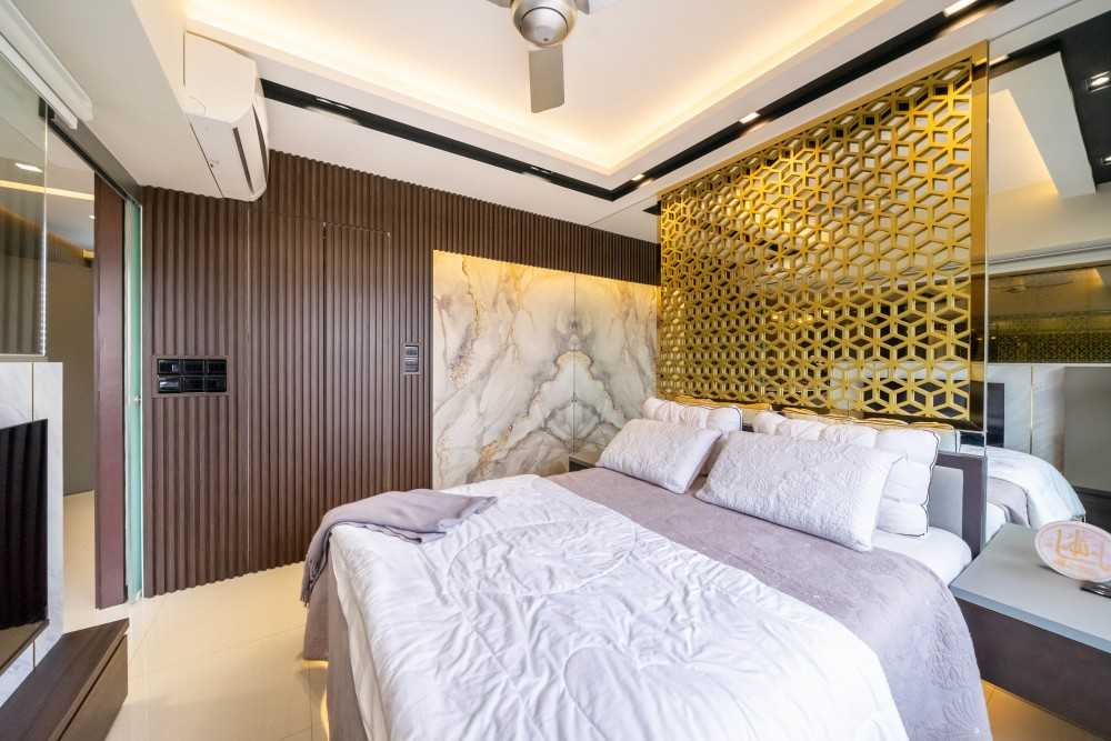 Modern Bedroom with Built-in Bed and Bedroom Dresser
