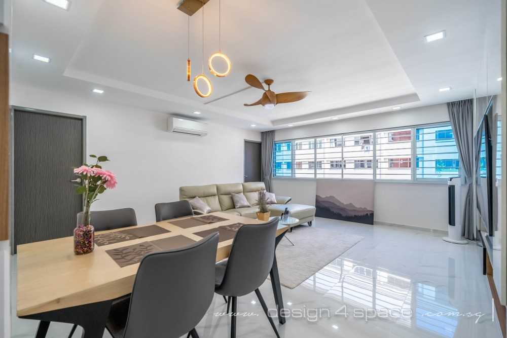 Modern Living Room with Homogeneous Tiles and Sofa