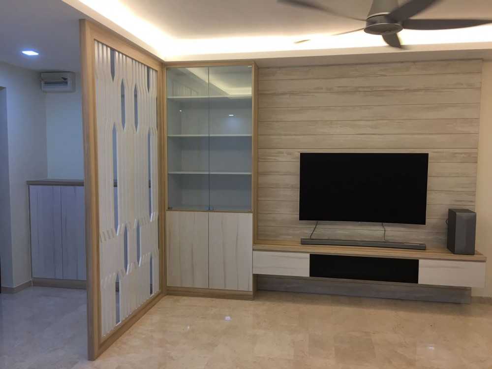 Modern Living Room with Display Cabinets and Shoe Cabinets