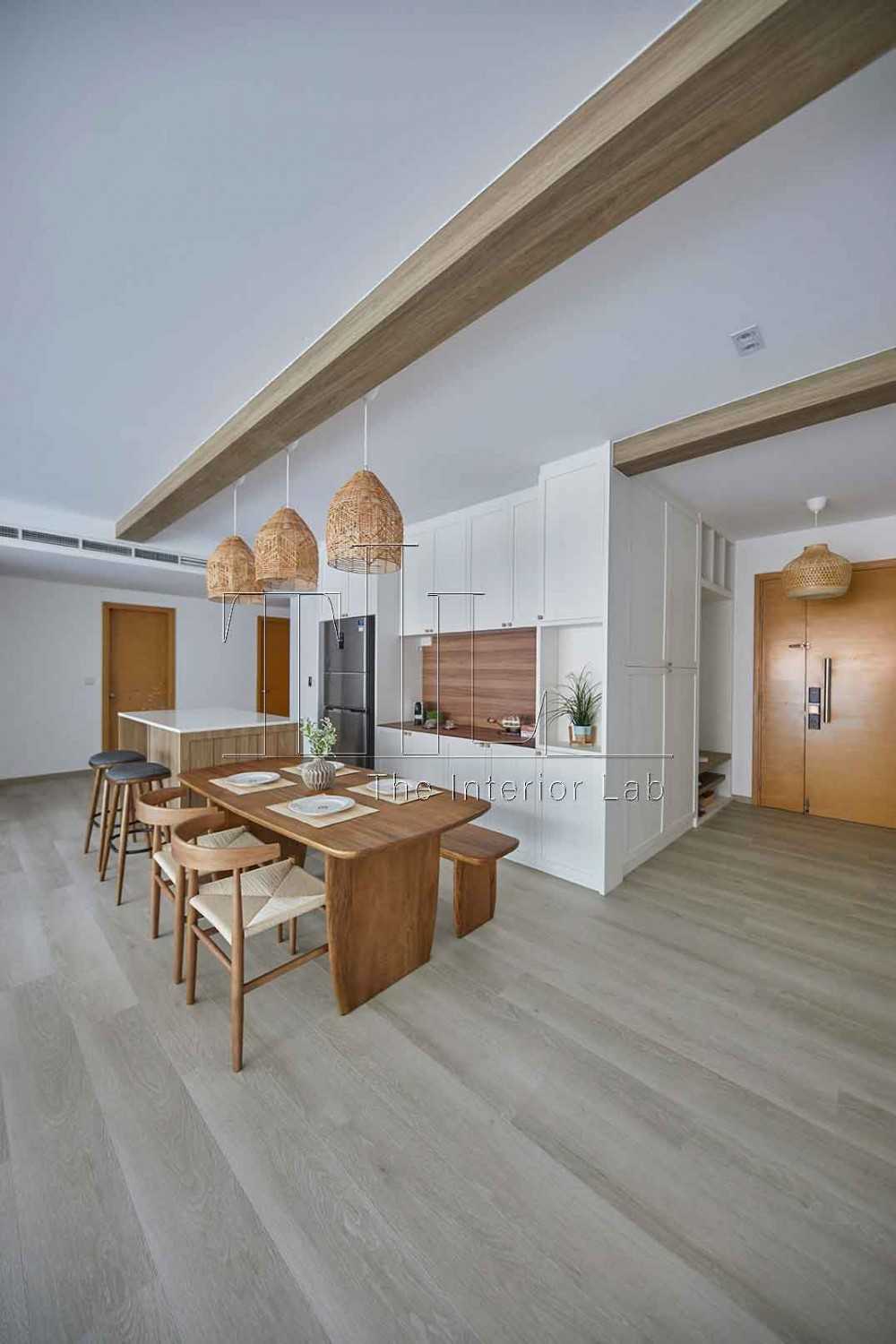 Country Dining Room with Kitchen Island and Open Kitchen