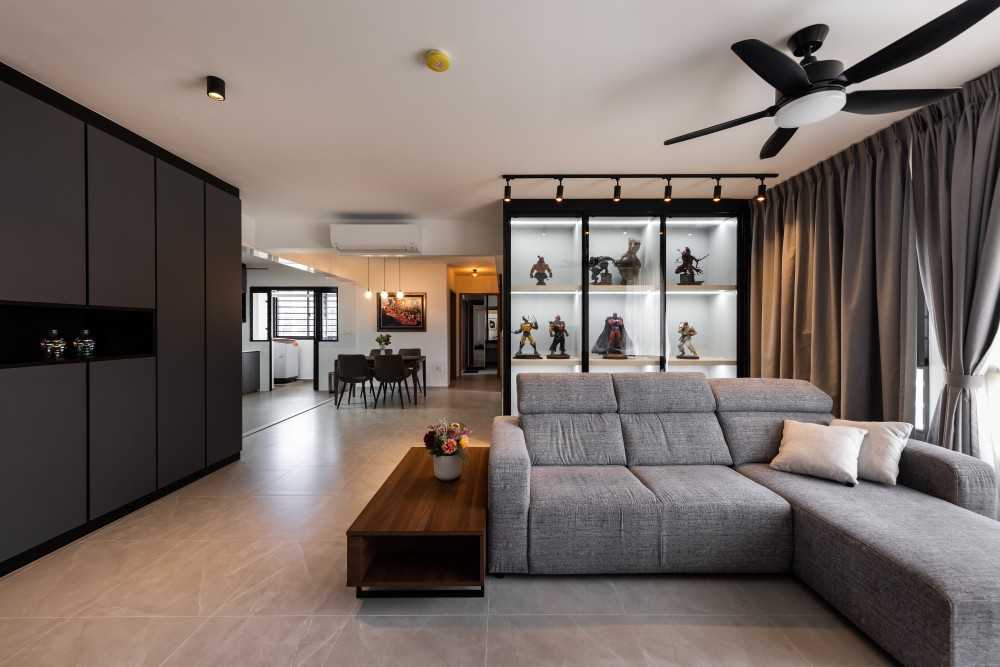 Contemporary Living Room with Sofa and Paintings