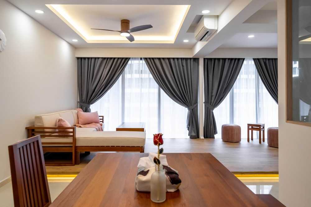 Modern Living Room with TV Console and Sofa