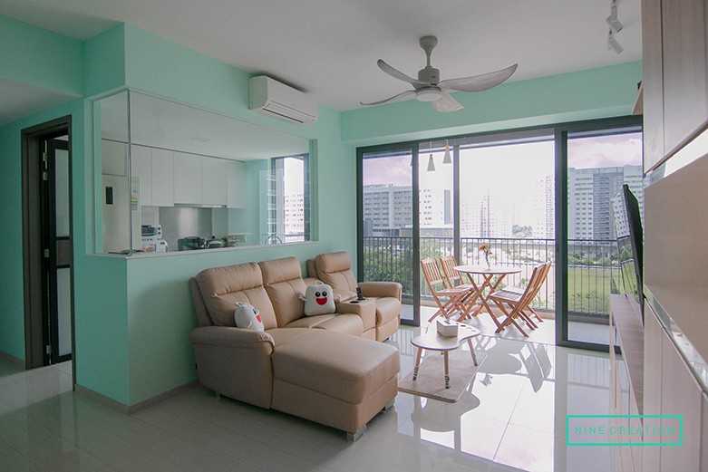 Modern Living Room with TV Console and Feature Wall