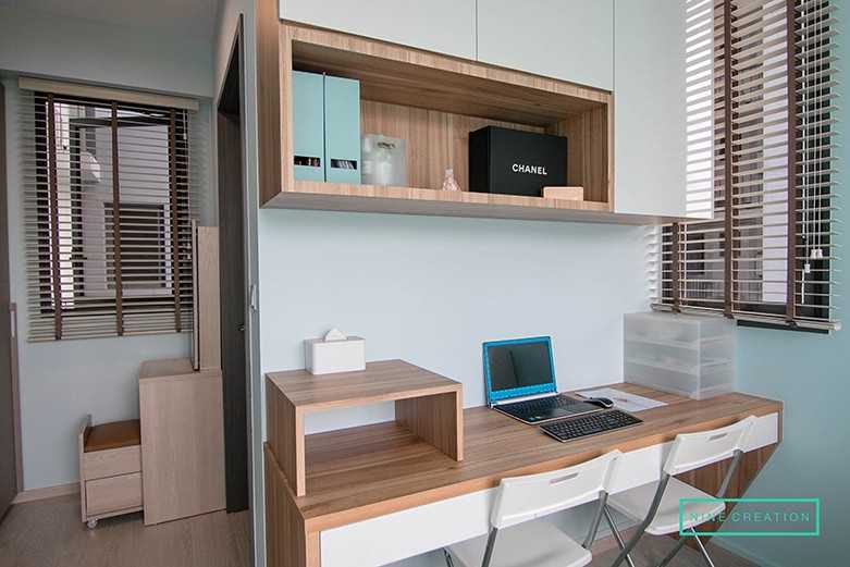 Modern Study with Bookshelf and Desk Chairs