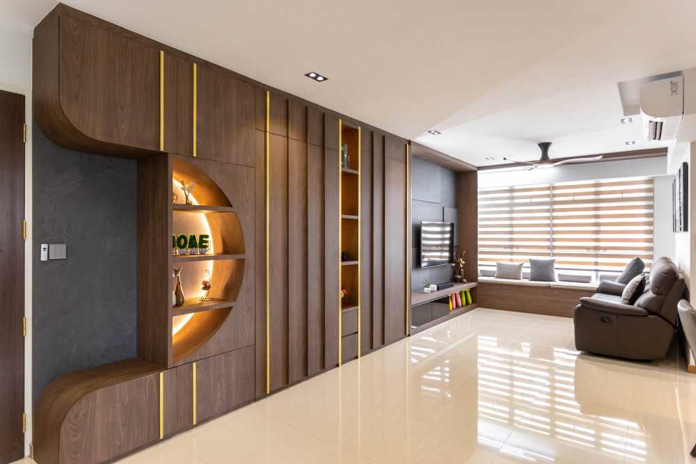 Modern Living Room with TV Console and Sofa