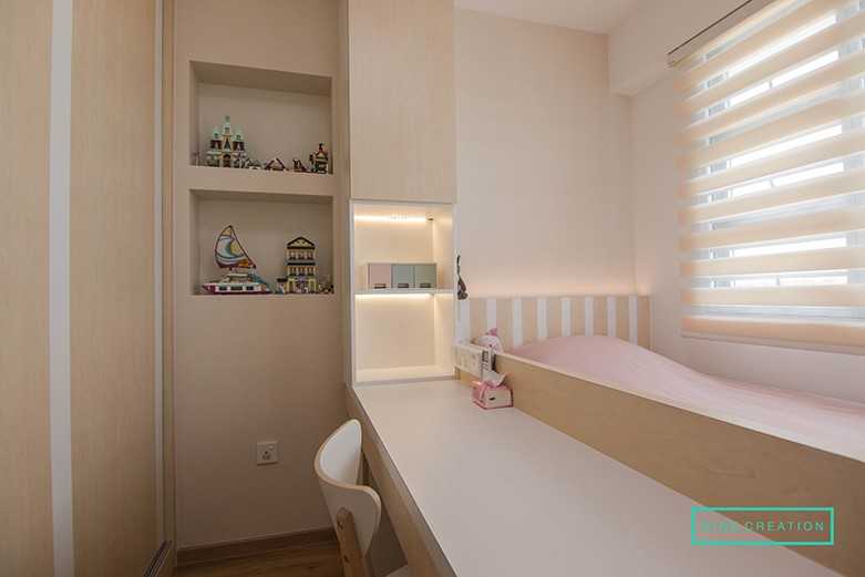 Modern Bedroom with Bookshelf and Platform Bed