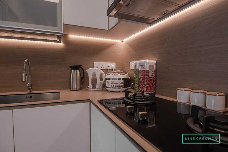 Modern Kitchen with Countertop and Vinyl Flooring